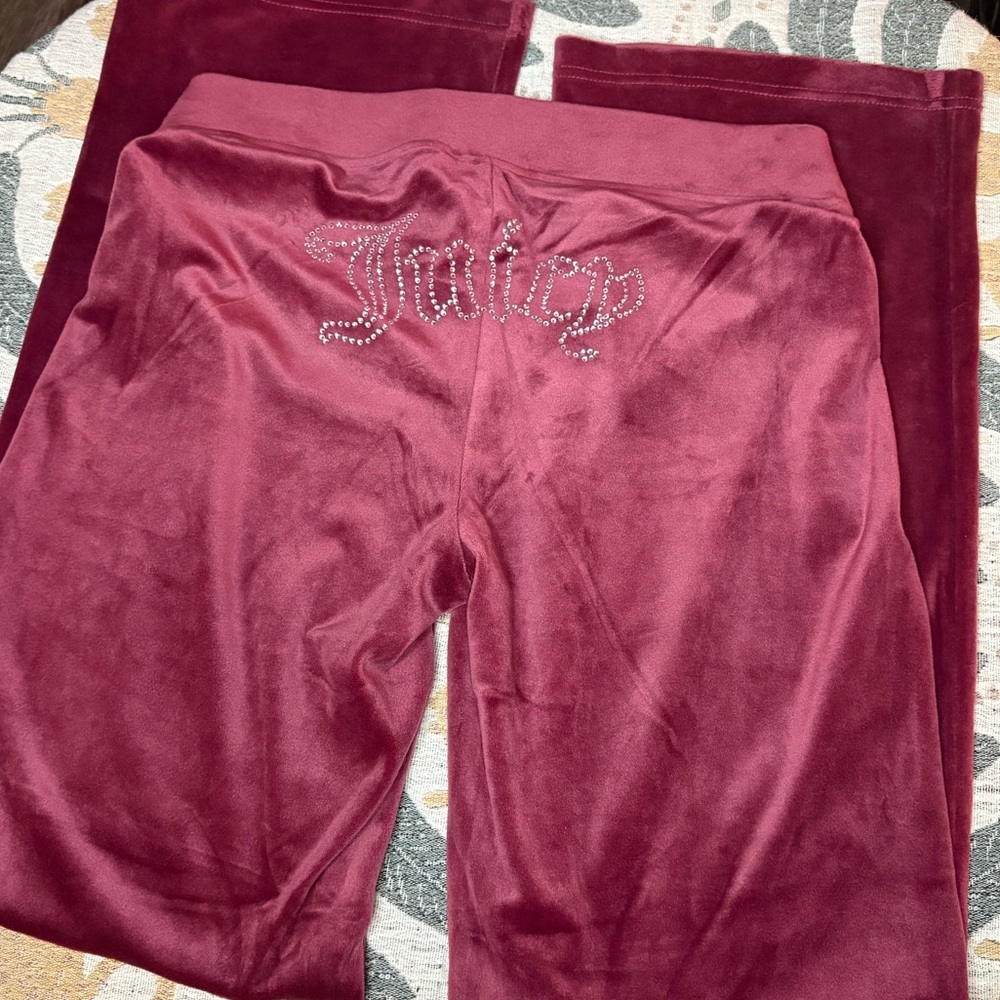 Juicy Couture Burgundy Velour Pants
